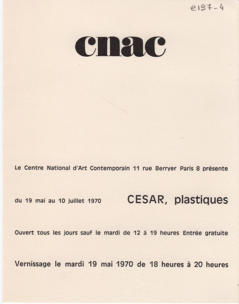 Έκθεση César (Baldaccini) “César, plastiques”