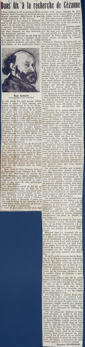 “Dans Aix à la recherche de Cézanne”