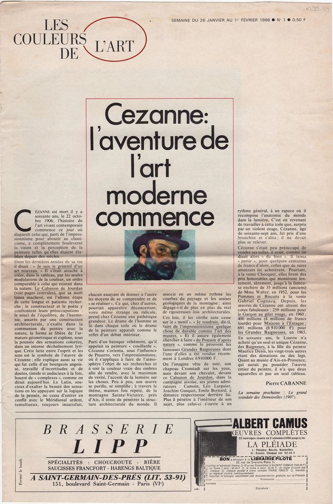 “Cézanne: l’ aventure de l’ art moderne commence”
