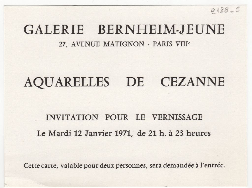 Έκθεση Paul Cézanne “Acquarelles de Cézanne”