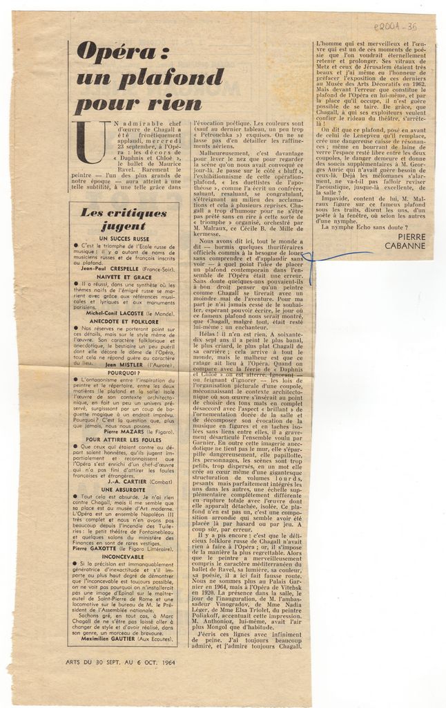“Opéra: un plafond pour rien”