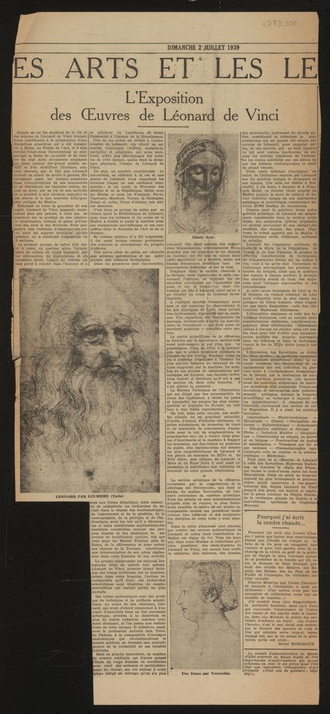 “L’exposition des oeuvres de Léonard de Vinci”