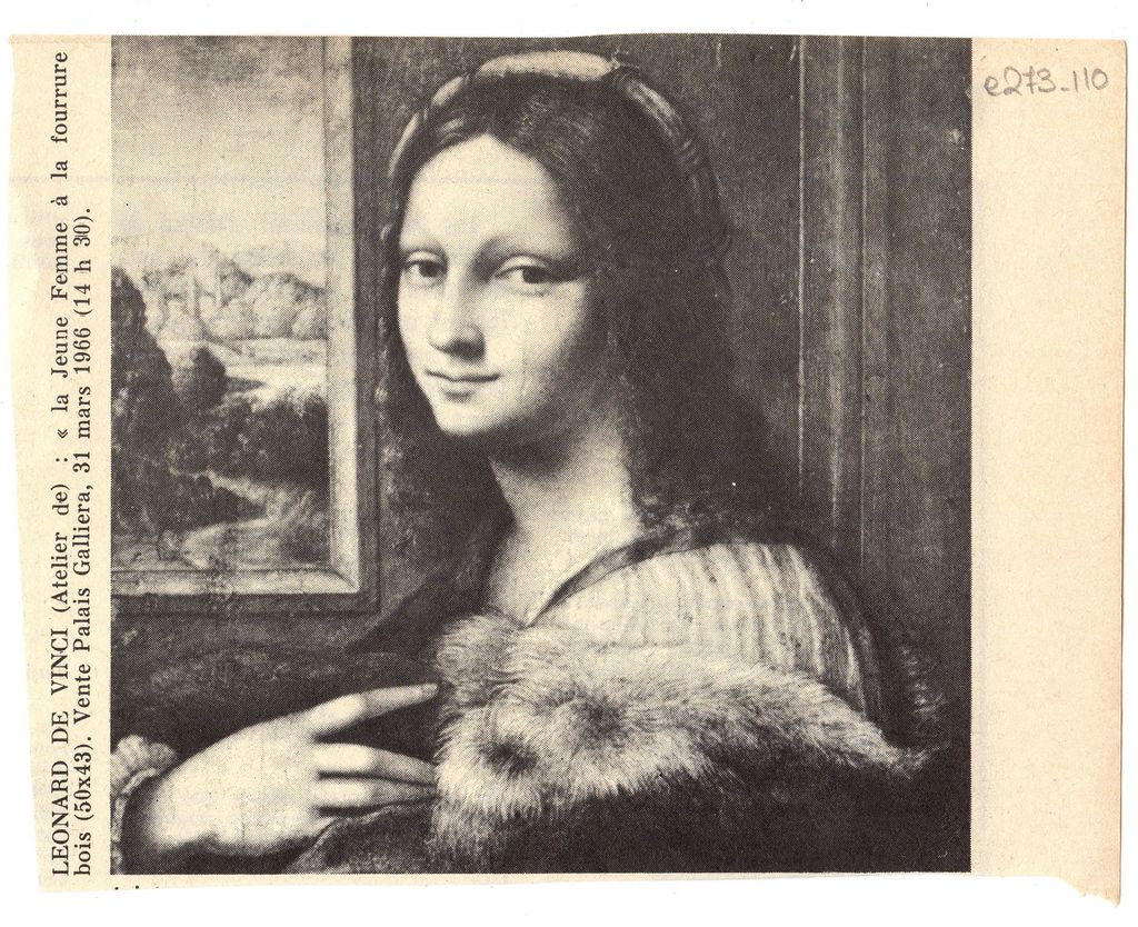 Αναπαραγωγή έργου του εργαστηρίου του Leonardo Da Vinci “La Jeune Femme à la fourrure bois”