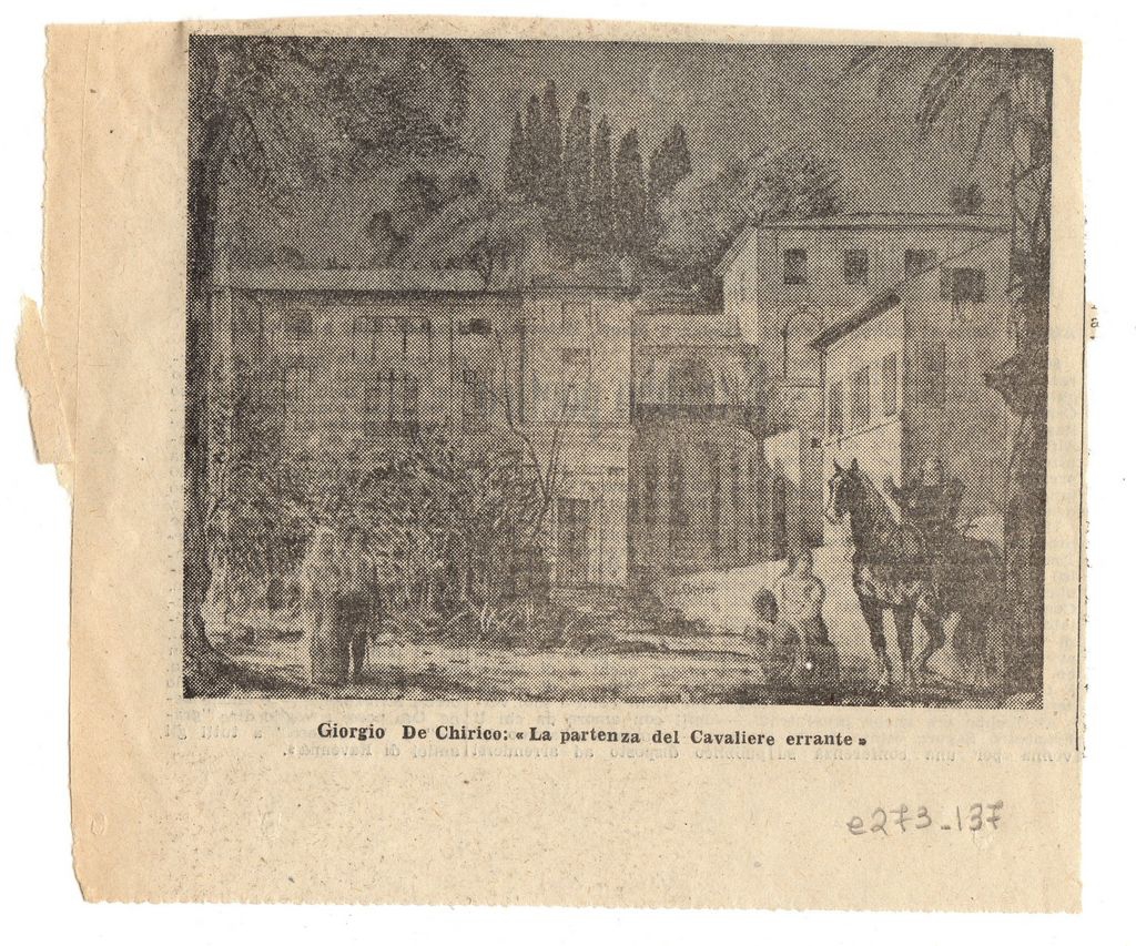 Αναπαραγωγή έργο του G. De Chirico “La partenza del Cavaliere errante”