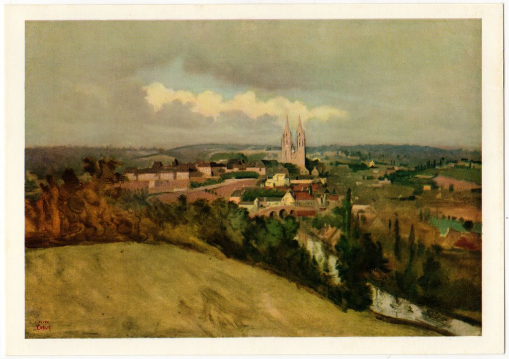Αναπαραγωγή έργου του J.-B. Corot “Vue générale de Saint-Lô”