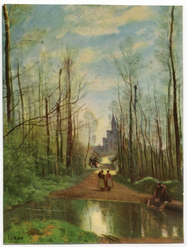Αναπαραγωγή έργου του J.-B. Corot “L’Église de Marissel”