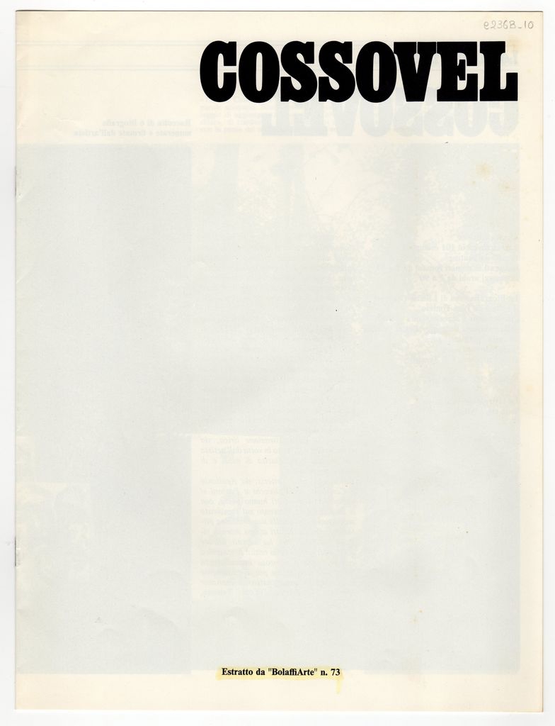 “La gallerie informano: Cossovel”