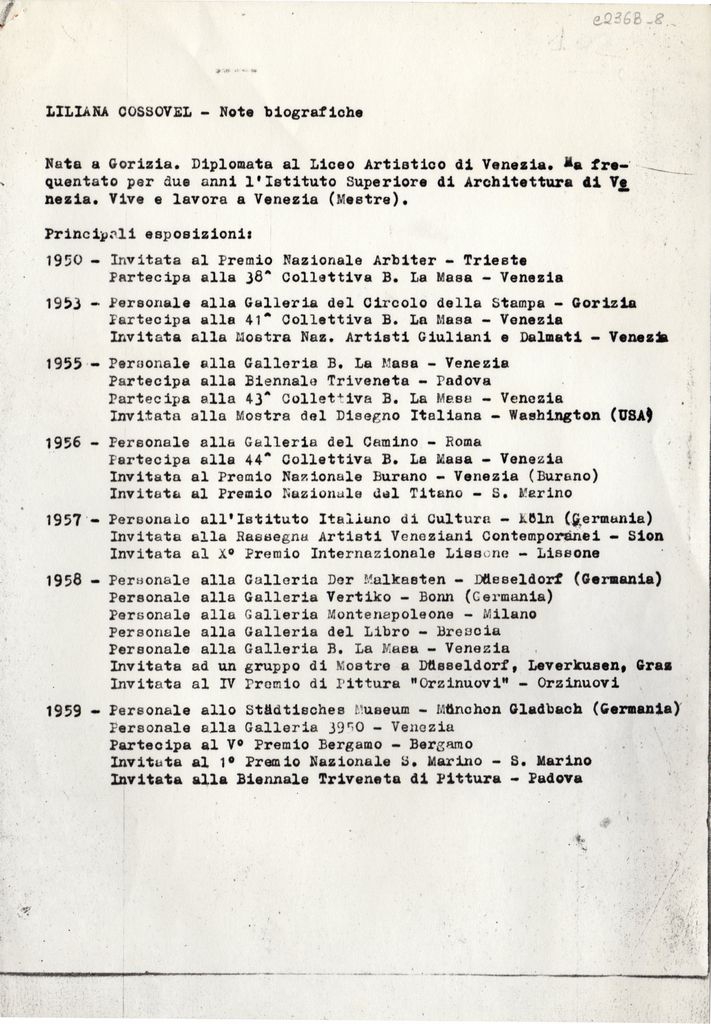 Βιογραφικό σημείωμα της Liliano Cossovel