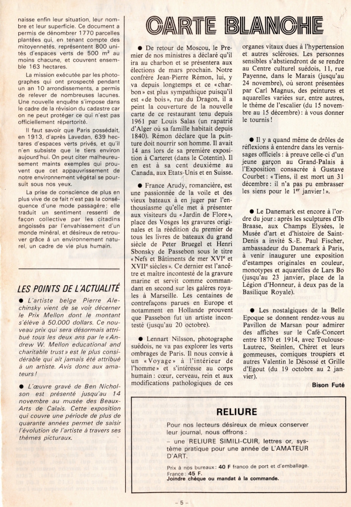 “Carte blanche”