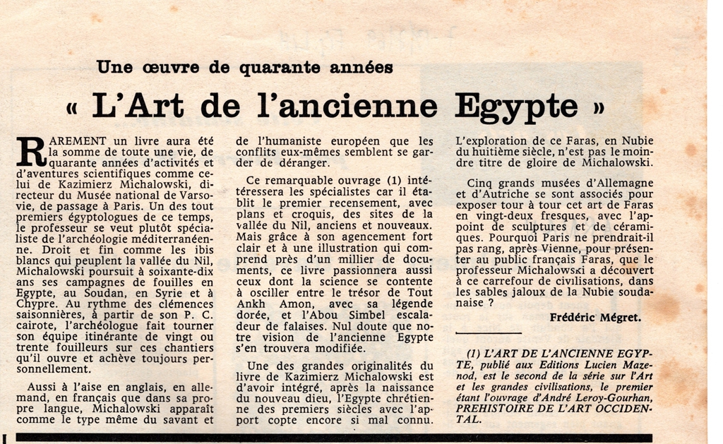 “L’Art de l’ancienne Egypte – Une oeuvre de quarante années”