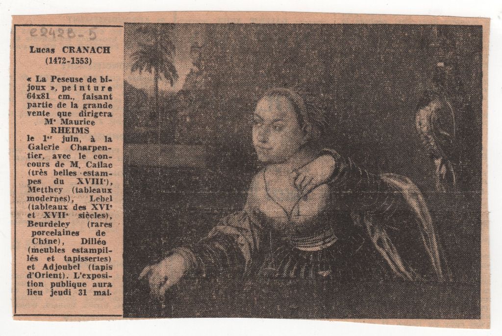 Αναπαραγωγή έργου “La peseuse de bijoux”