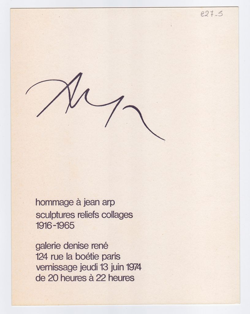 Έκθεση “Hommage à Jean Arp. Sculptures, reliefs, collages. 1916-1965”