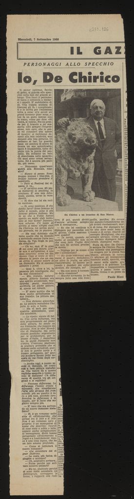 “Io, De Chirico”