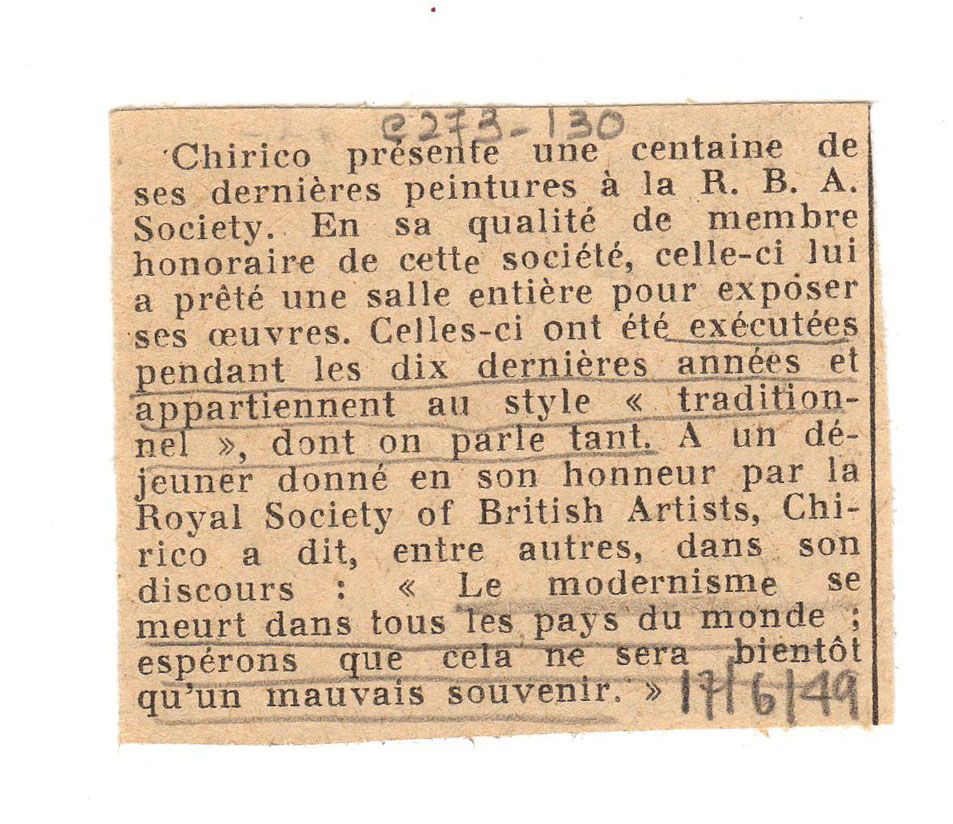 Έκθεση Giorgio de Chirico