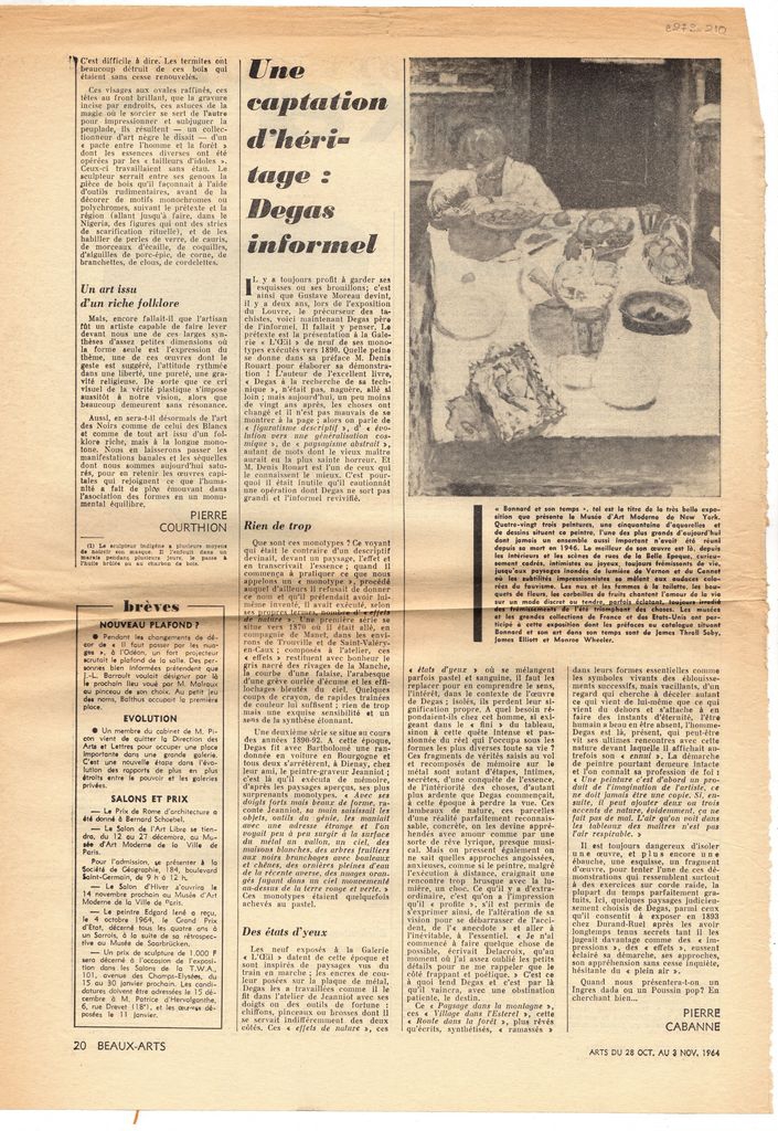 “Une captation d’héritage: Degas informel”