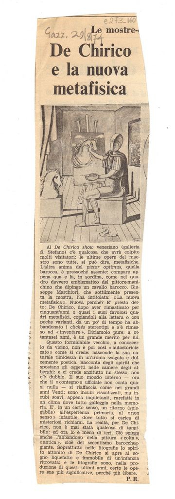 “De Chirico e la nuova metafisica”