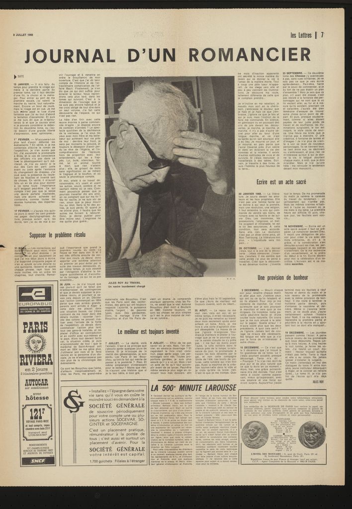 “Journal d’un romancier”