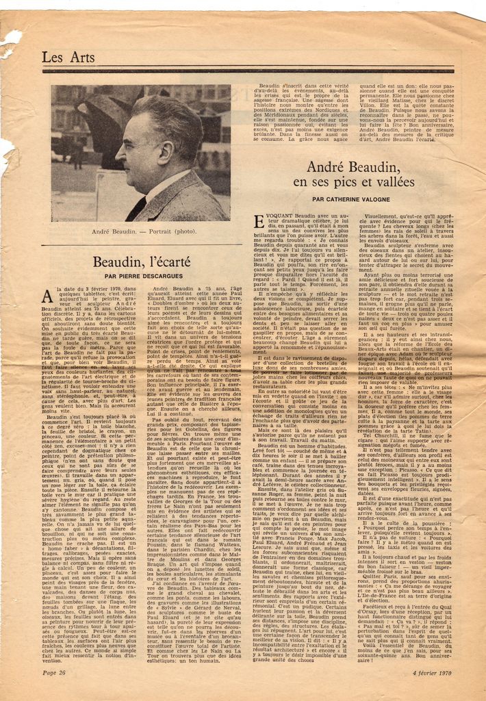 “Beaudin, l’écarté”