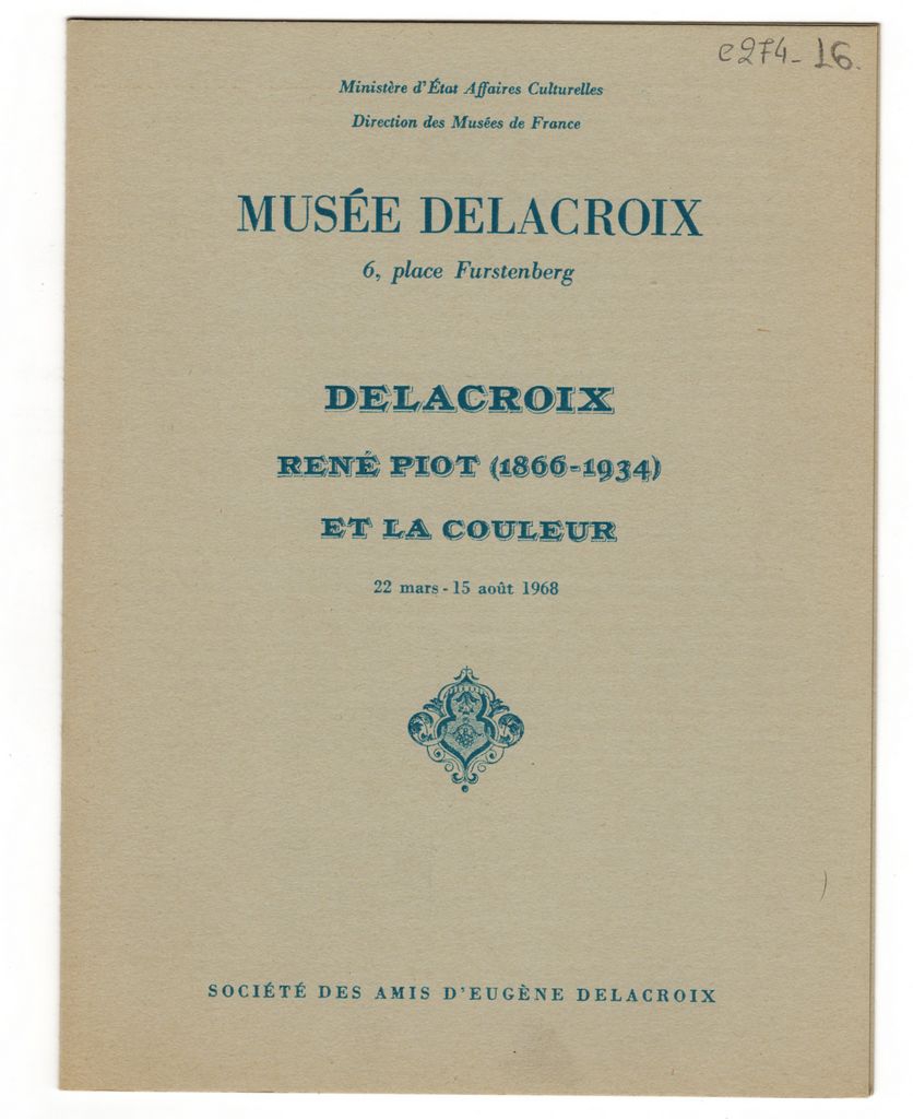 Έκθεση “Delacroix, René Piot et la couleur”