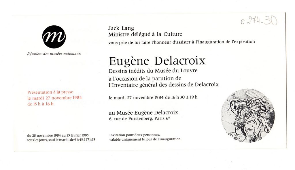 Έκθεση Eugène Delacroix “Eugène Delacroix. Dessins inédits du Musée du Louvre”