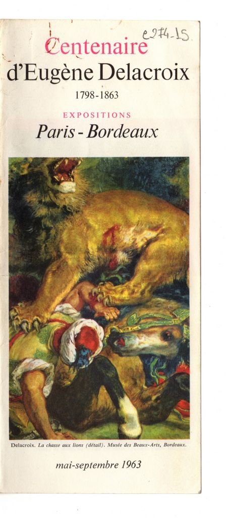 “Centenaire d’ Eugène Delacroix”