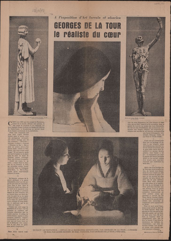 “À l’ exposition d’ Art Lorrain et alsacien, Georges de la Tour le réaliste du coeur”