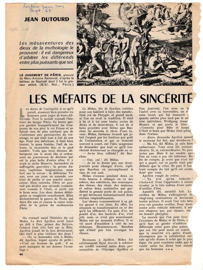 “Les méfaits de la sincérité”