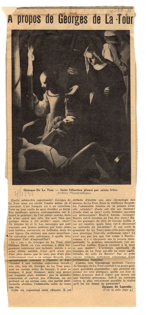 “À propos de Georges de la Tour”