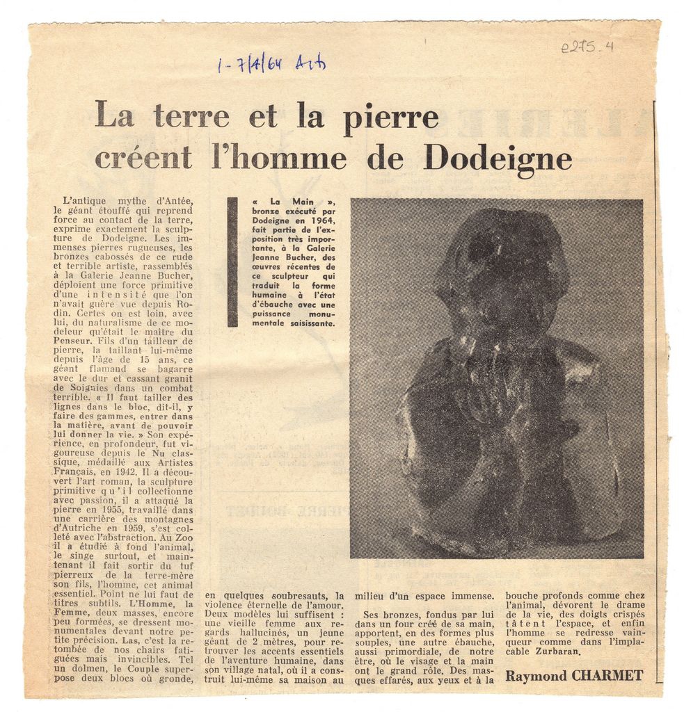 “La terre et la pierre créent l’ homme de Dodeigne”