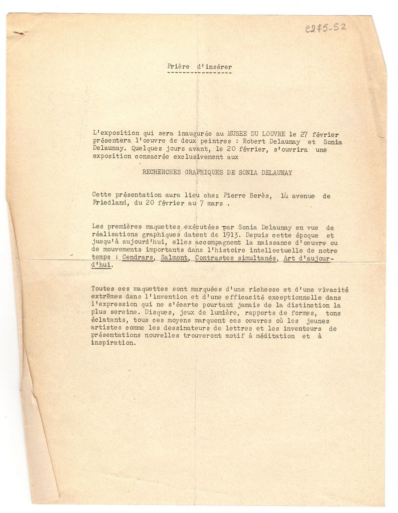 Έκθεση Sonia Delaunay “Recherches graphiques”
