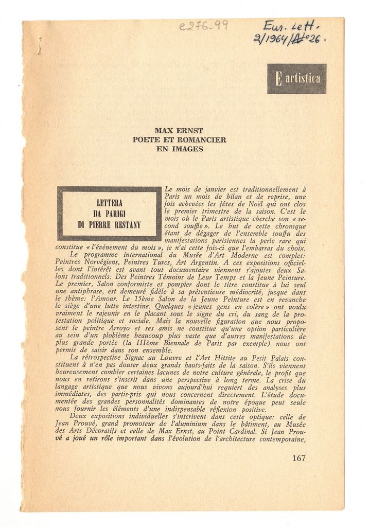 “Max Ernst. Poète et romancier en images”