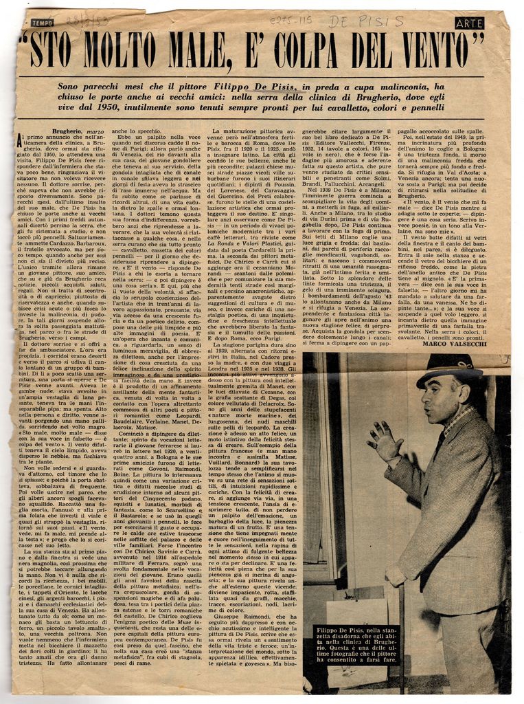 “Sto molto male, e’ colpa del vento”