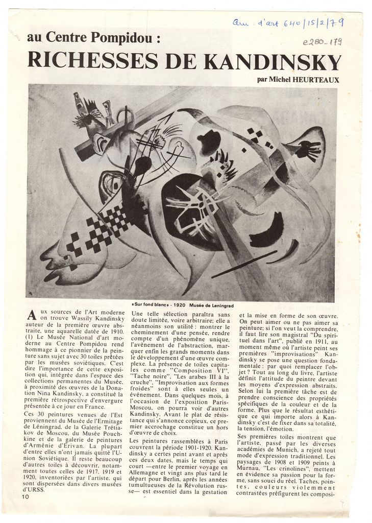 “Au Centre Pompidou: Richesses de Kandinsky”