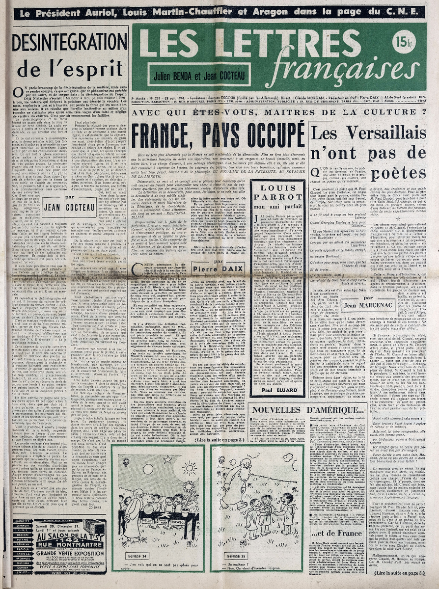 “LES LETTRES FRANÇAISE” τ. 231