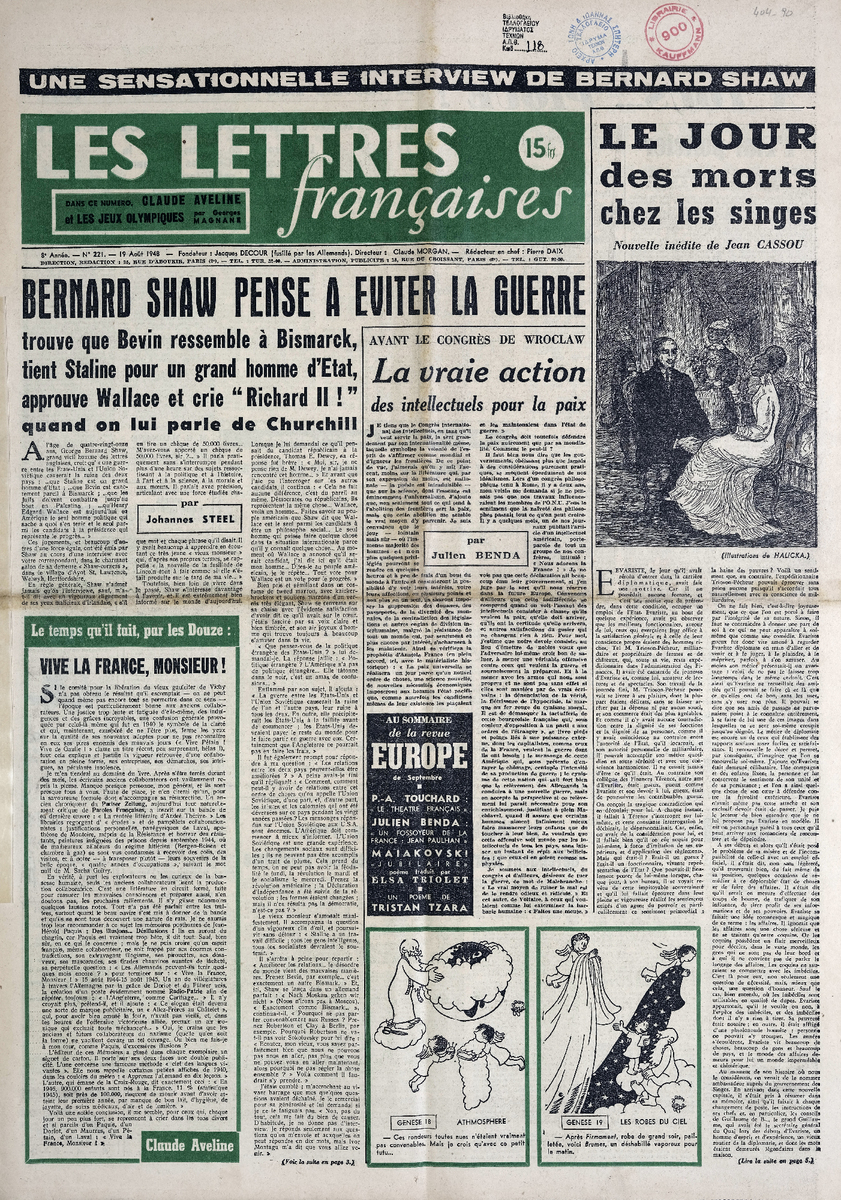 “LES LETTRES FRANÇAISE” τ. 221
