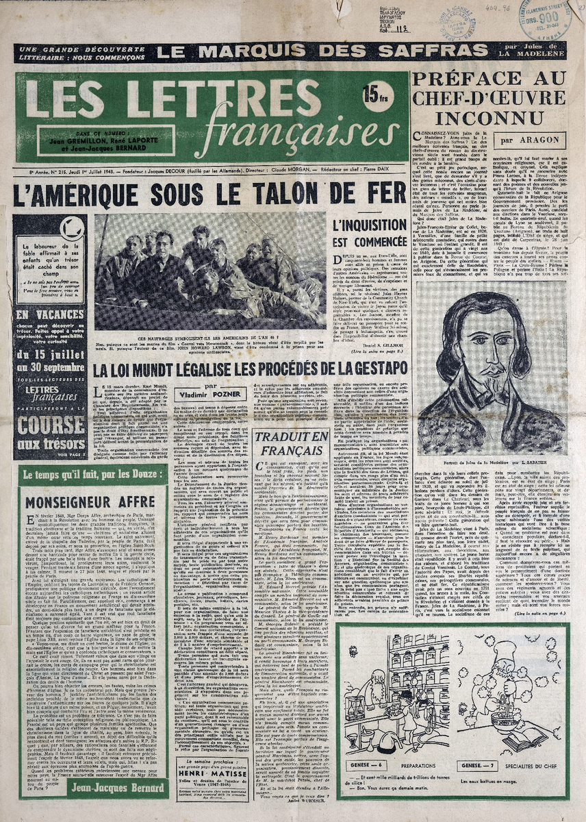 “LES LETTRES FRANÇAISE” τ. 215