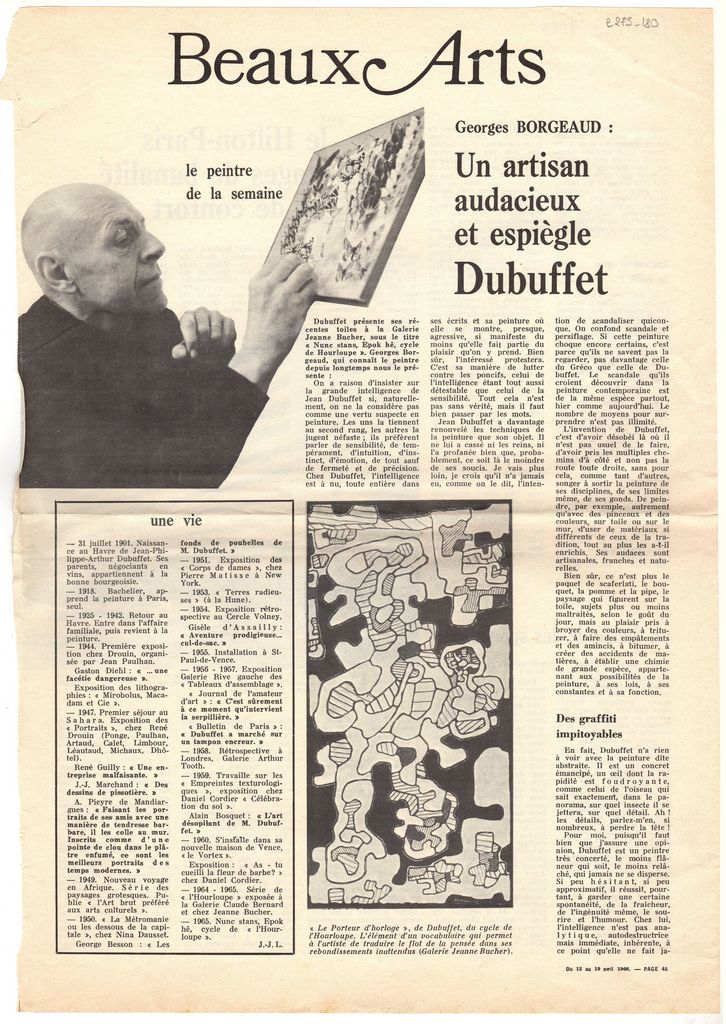 “Georges Borgeaud: Un artisan audacieux et espiègle Dubuffet”