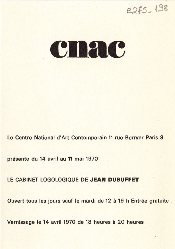 Έκθεση Jean Dubuffet “Le cabinet logologique”