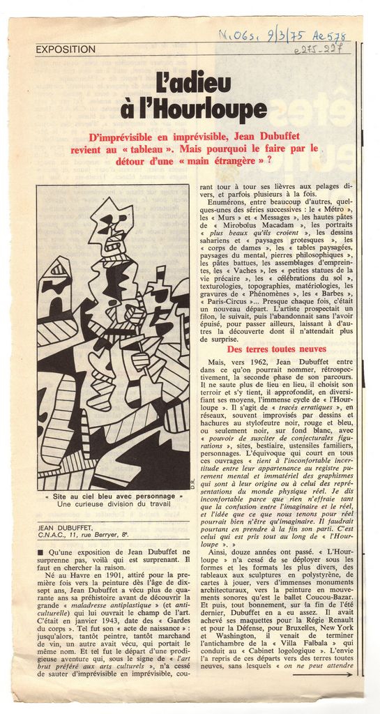 “L’ adieu à l’ Hourloupe”