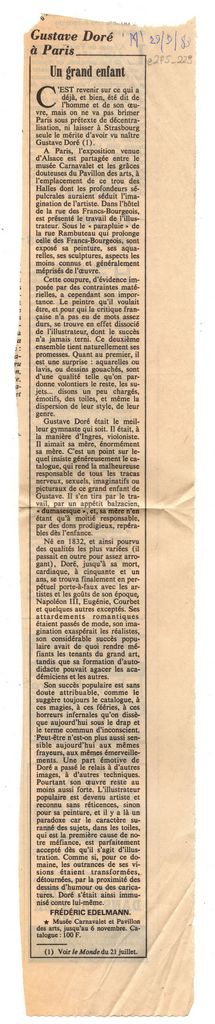 “Gustave Doré à Paris. Un grand enfant”