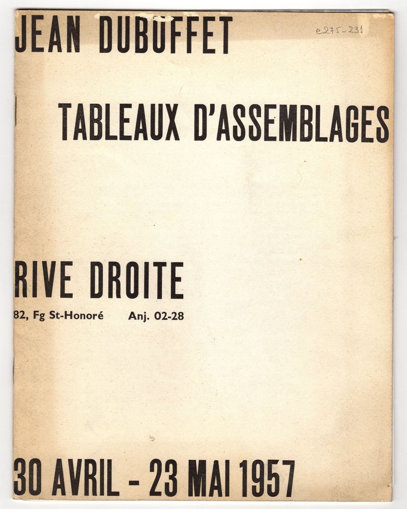 Έκθεση Jean Dubuffet “Tableaux d’ Assemblages”