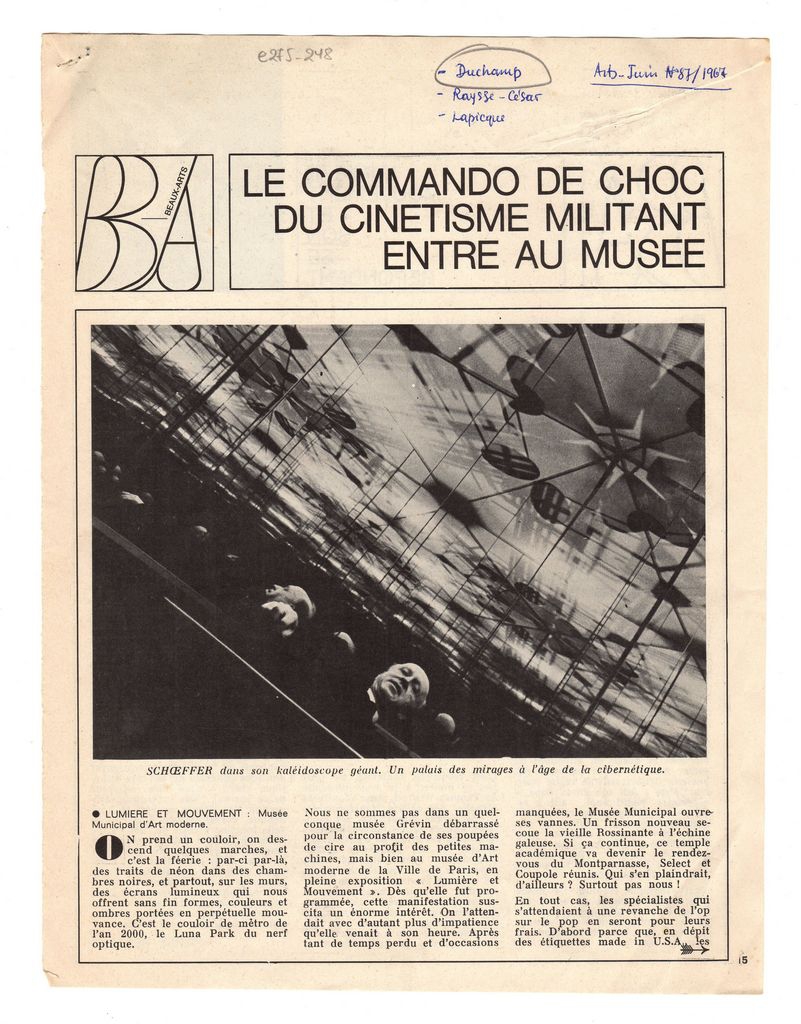 “Le commando de choc du cinétisme militant entre au Musée”