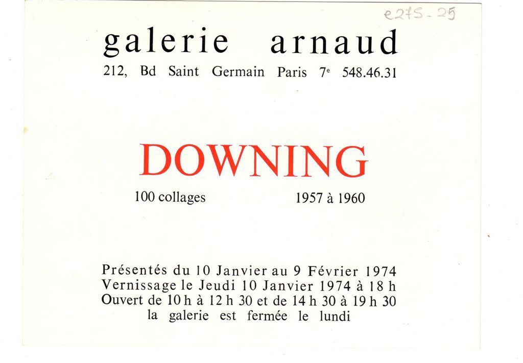Έκθεση Joe Downing “100 collages de 1957 à 1960”