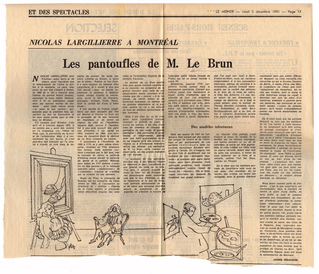 “Les pantoufles de M. Le Brun”