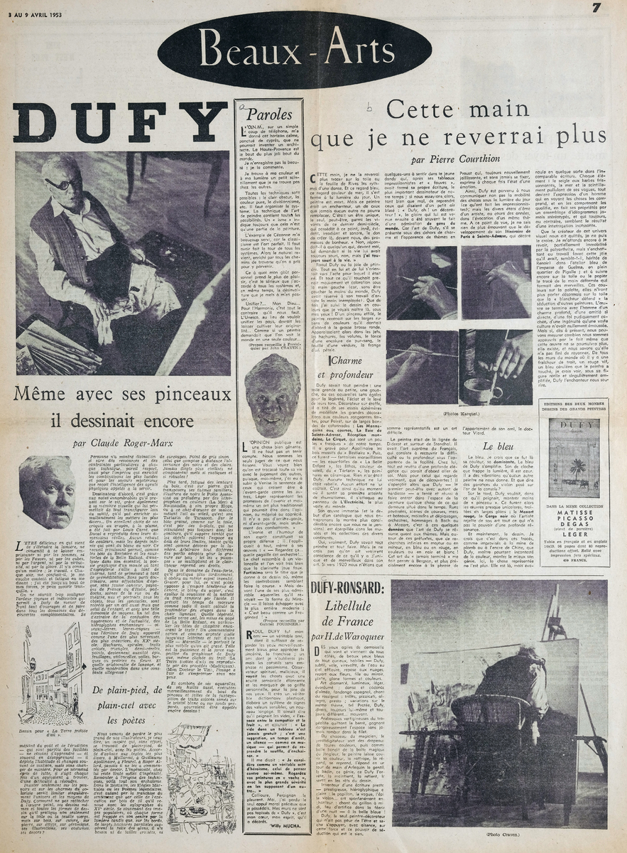 “Dufy. Même avec ses pinceaux il dessinait encore”