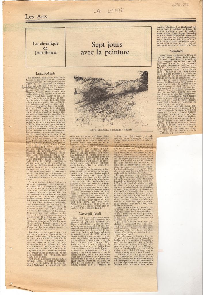 “Sept jours avec la peinture”