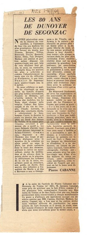 “Le 80 ans de Dunoyer de Segonzac”