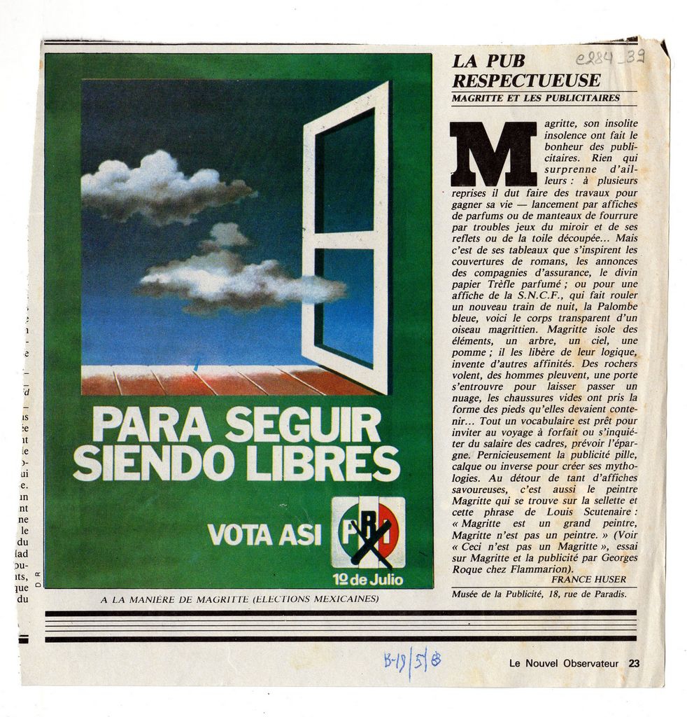 “La pub respectueuse. Magritte et les publicitaires”