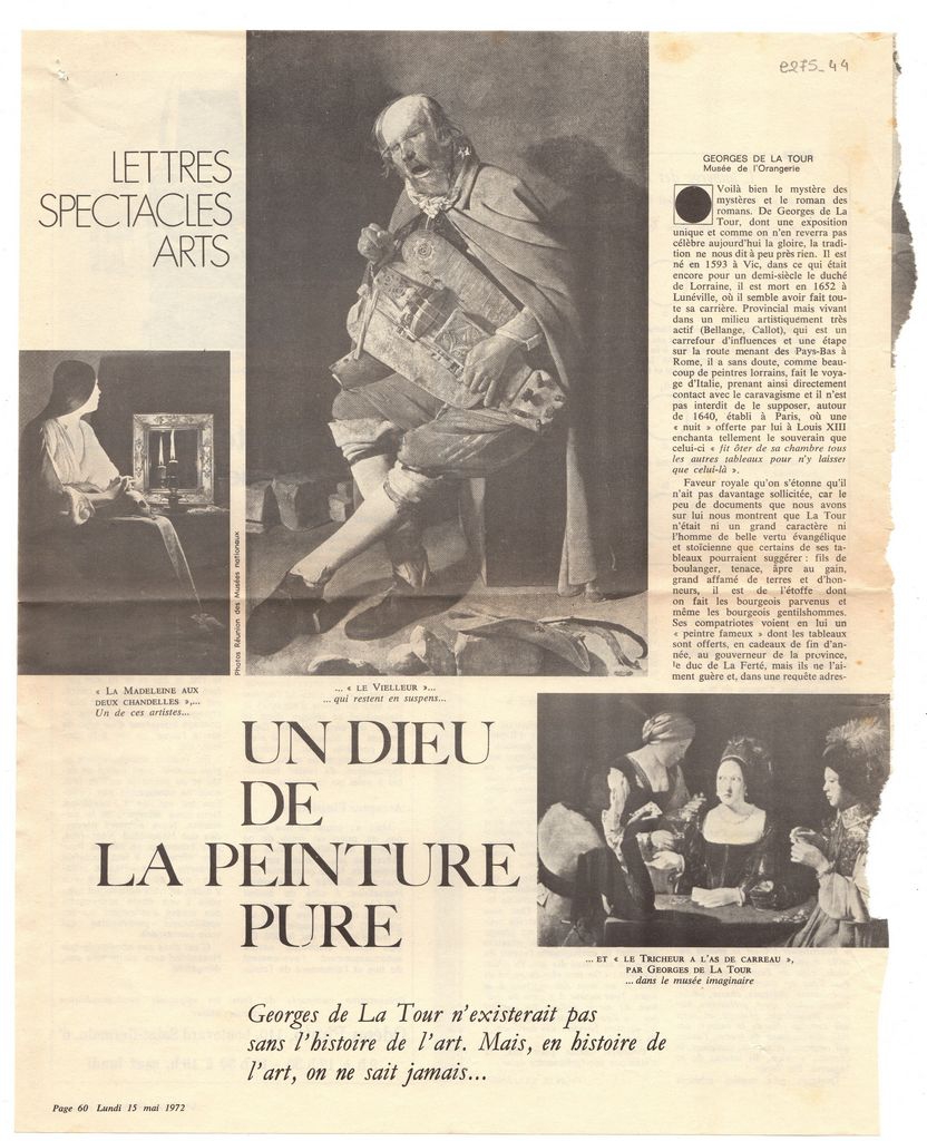 “Georges de la Tour. Un Dieu de la peinture pure”
