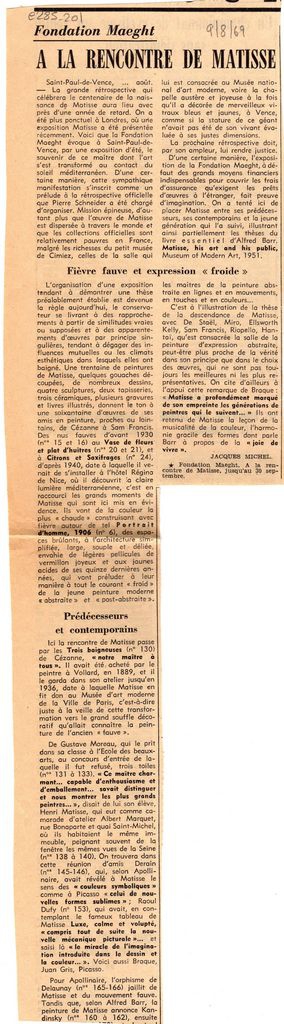 “A la rencontre de Matisse”